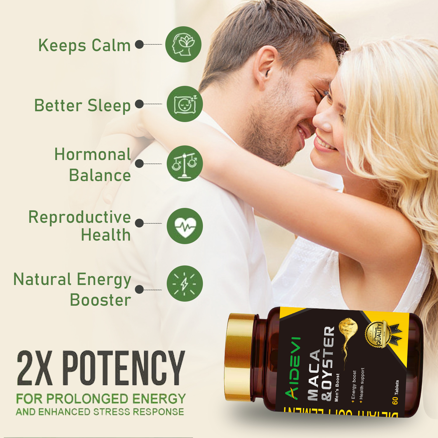 Aidevi Maca & Oyster Compound Fertility Supplement For Man Women - Image 2